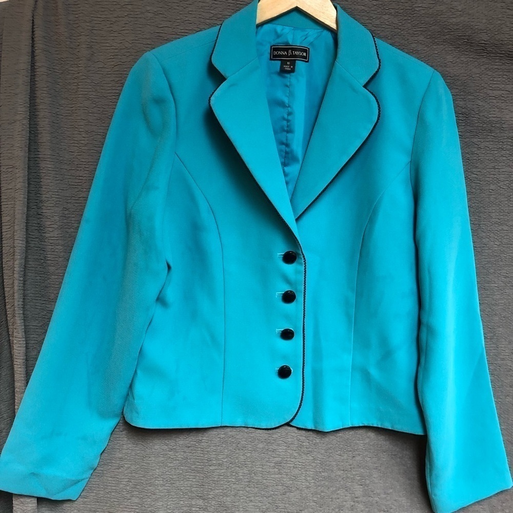 Donna, be Taylor teal jacket size 10